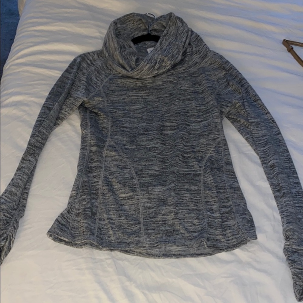 Cowl neck thermal workout top